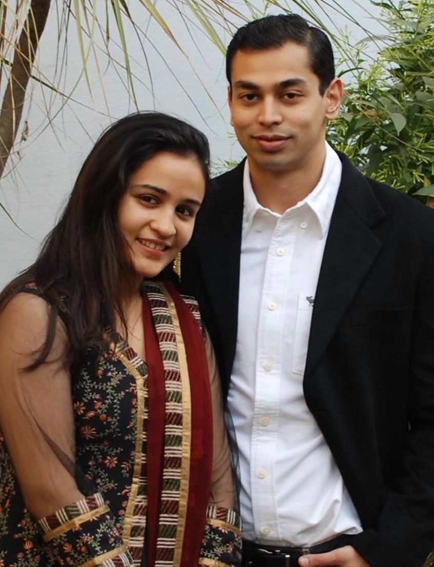 Prateek Yadav with her wife Aparna Yadav. Prateek Yadav with her wife Aparna Yadav.