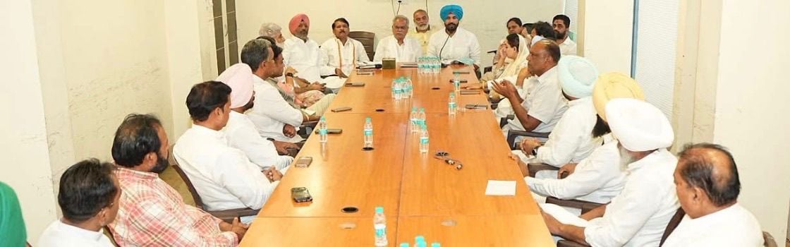 Bhupesh Baghel holding a series of separate meetings with senior party leaders and office-bearers at the Punjab Congress Bhawan.